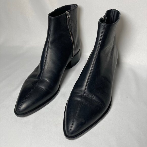 Sylven New York Cassidy Black Calf Leather Nappa Boots - Picture 3 of 12